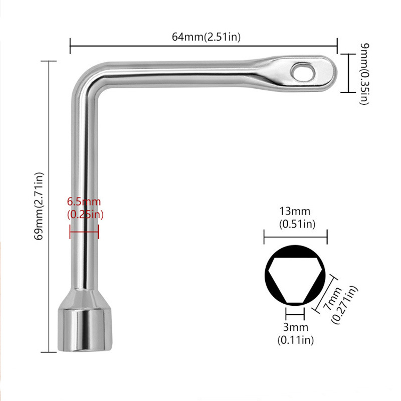 Inner Triangle Elevator Key Wrench