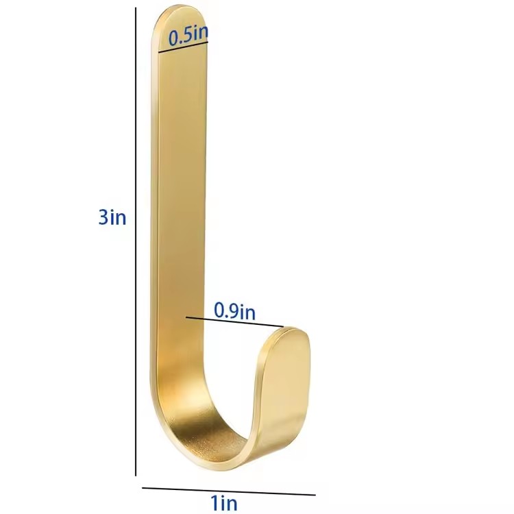 Self-Adhesive Matte Brass Heavy Duty Copper Wall Hooks For Door Wall