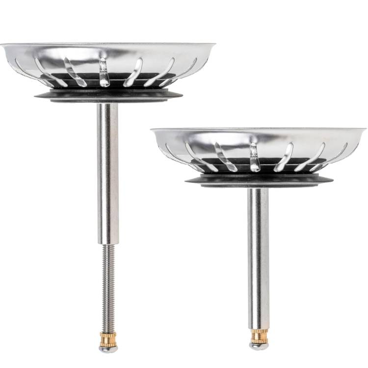 Adjustment Kitchen Sink Strainer And Stopper  Stainless Steel Kitchen Sink Plug For  Kitchen, Brass Pin And SS304 Screws