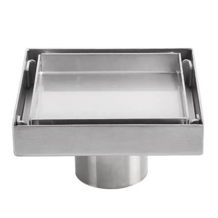 Square Floor Drain With Flange Base For Quick Drainage