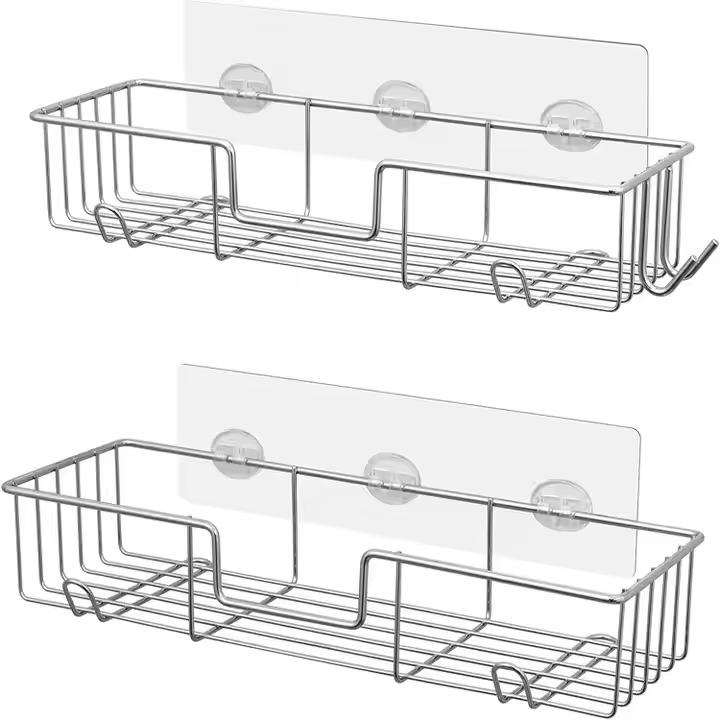 Rustproof Stainless Steel Shower Storage Chrome Bath Shower Caddy