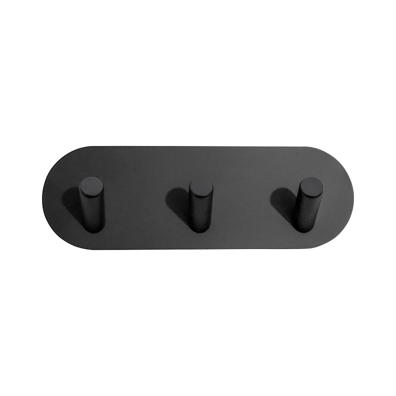 Space aluminum wall mounted bathroom towel row hook oval sole coat hanger hook