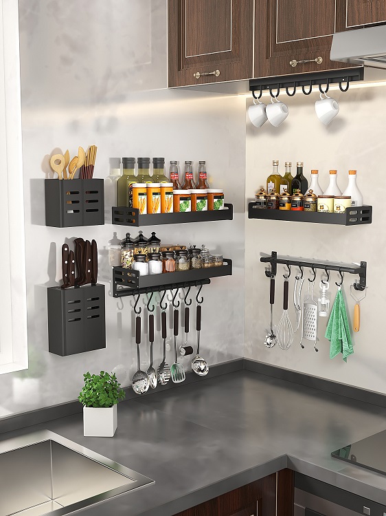 Kitchen Non-Perforated Stainless Steel Wall Storage Rack Knife Holder