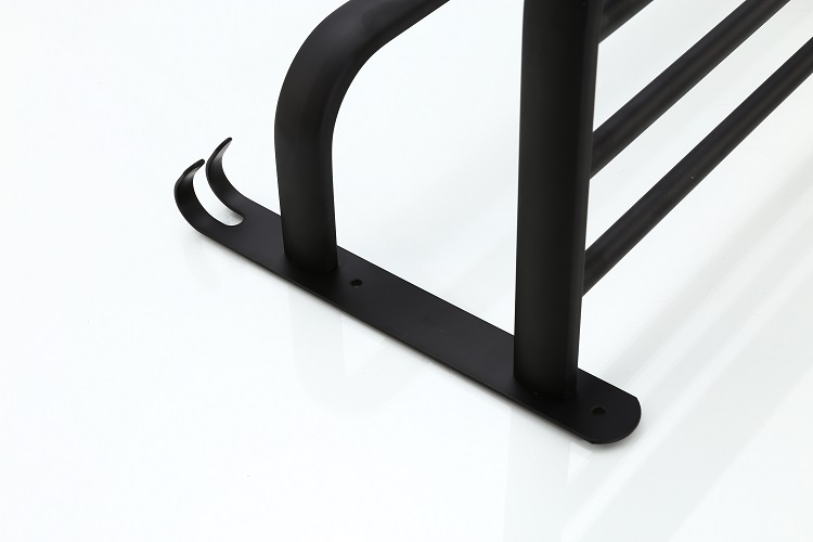 Bathroom Black Towel Rack Perforated Storage Rack Toilet Towel Wall Mounted Foldable Rack