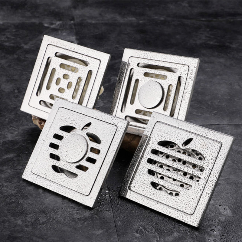 Stainless steel square apple bathroom deodorant copper core floor drain
