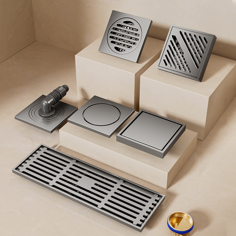 All copper anti-odor anti-blocking toilet sewer invisible washing machine floor drain