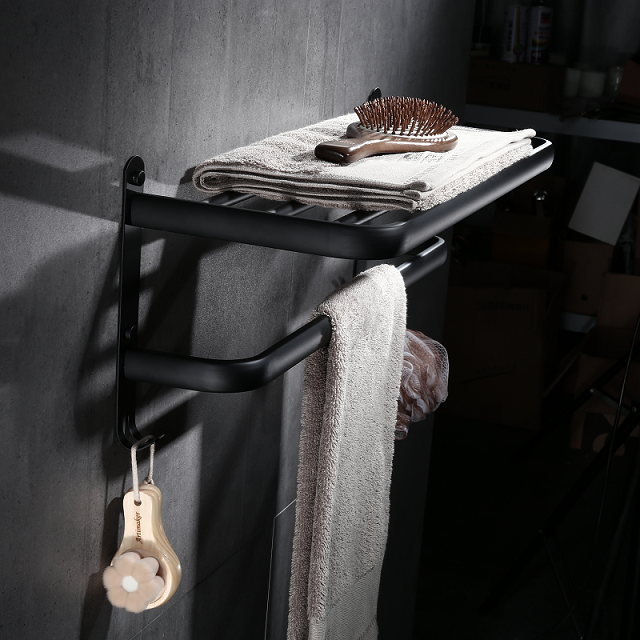 Bathroom shelf Perforation-free stainless steel towel rack