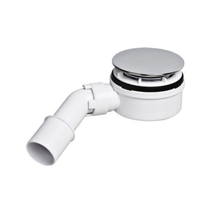 PVC Compression Shower Drain with 4-1/4″ Round Grid Cover-1