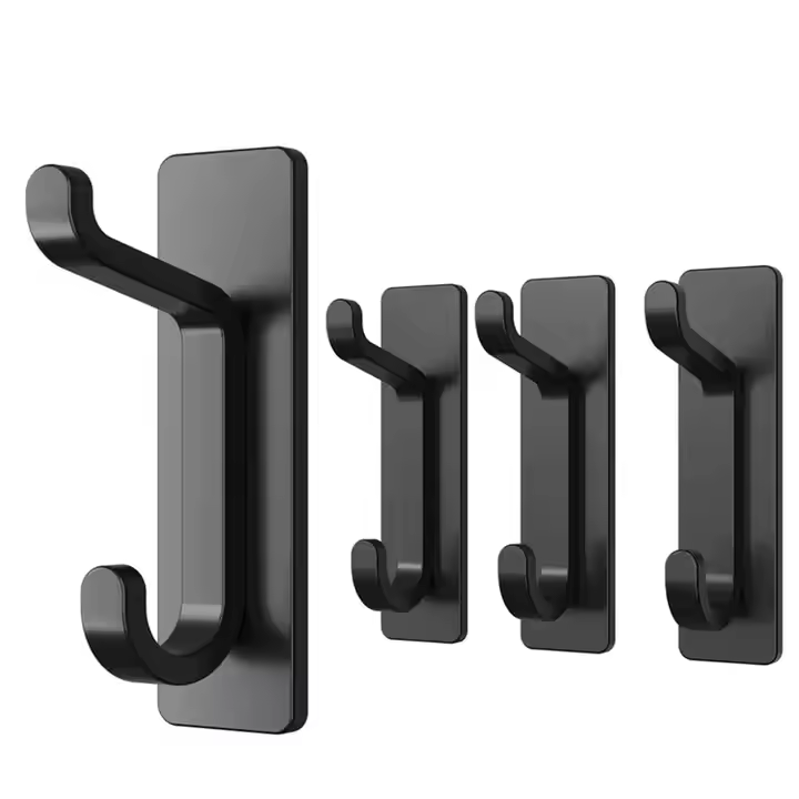 Black wall hanger Shower kitchen Heavy duty towel hanger glue hook