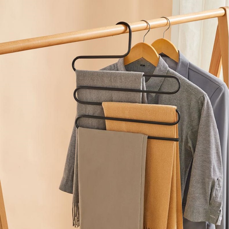 Multi-layer storage multi-functional wardrobe S-type towel rack-product