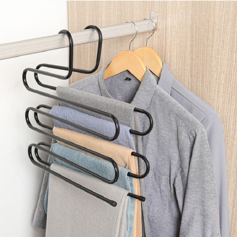 Multi-layer storage multi-functional wardrobe S-type towel rack