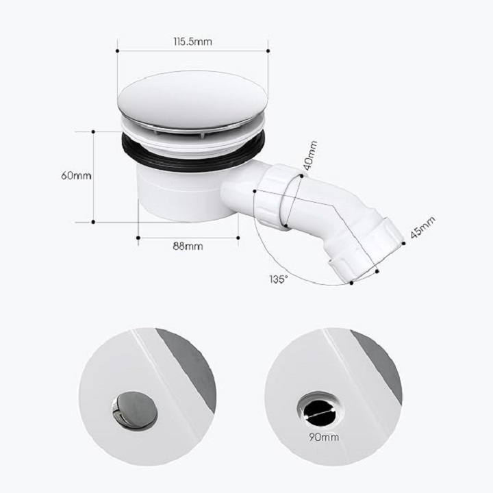 Bathroom accessories 115mm Deodorant filter hair bottom basin drainer