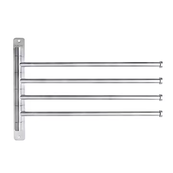 Bathroom stainless steel rotary heating folding towel rack
