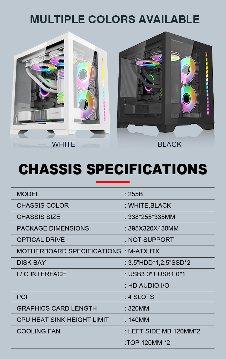 Mini Itx Pc Case Aluminum PC Case White Computer Case (2)