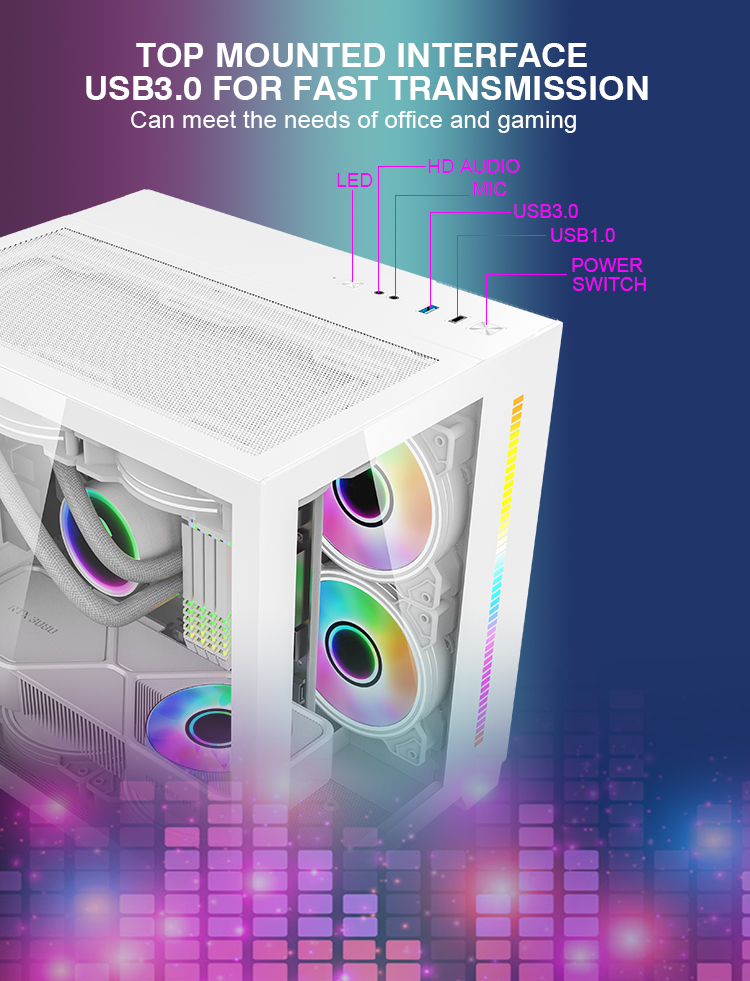 Mini Itx Pc Case Aluminum PC Case White Computer Case (5)