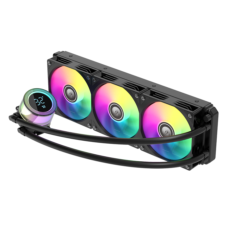 Aio Cpu Liquid Cooler 360mm PC Cooling ARGB Fan With Digtal Real Temperature Display