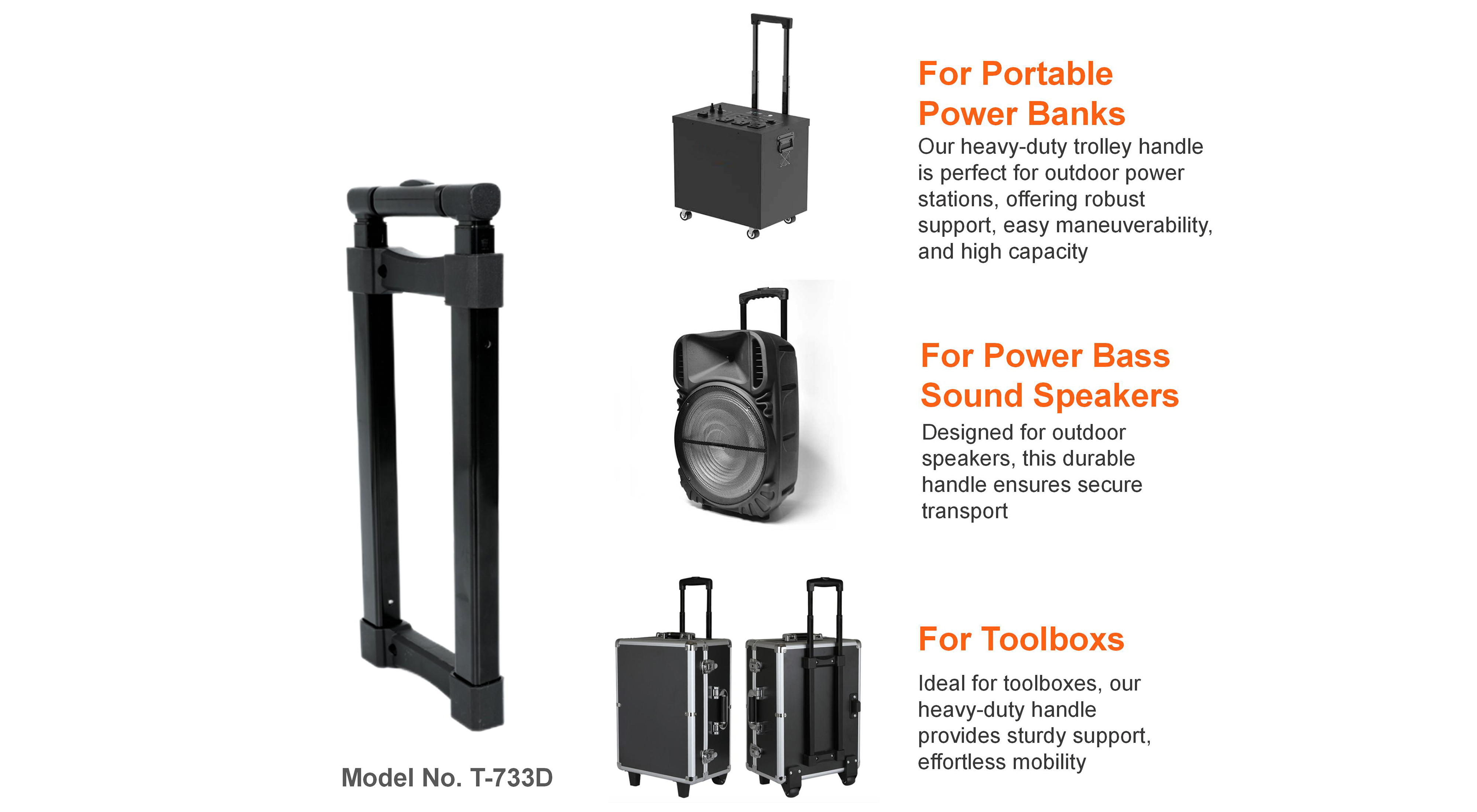 Trolley Handle 150kg Load Bearing Spare Parts for Toolbox az4c