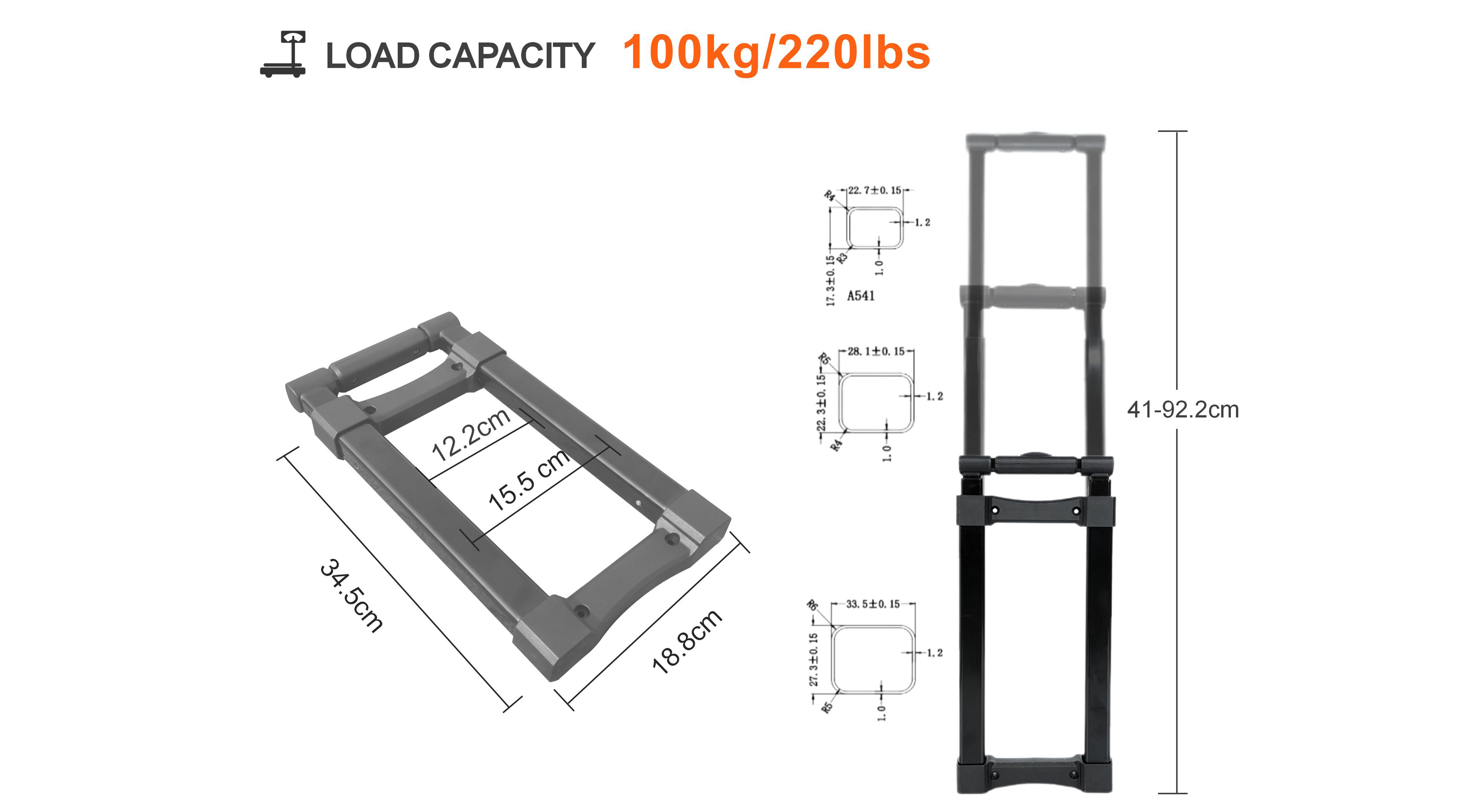 Trolley Handle 150kg Load Bearing Spare Parts for Toolboxcgg
