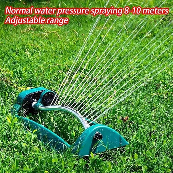 15 Nozzle Automatic Oscillating Garden Water Sprinkler 4 Adjustable Spray Angle