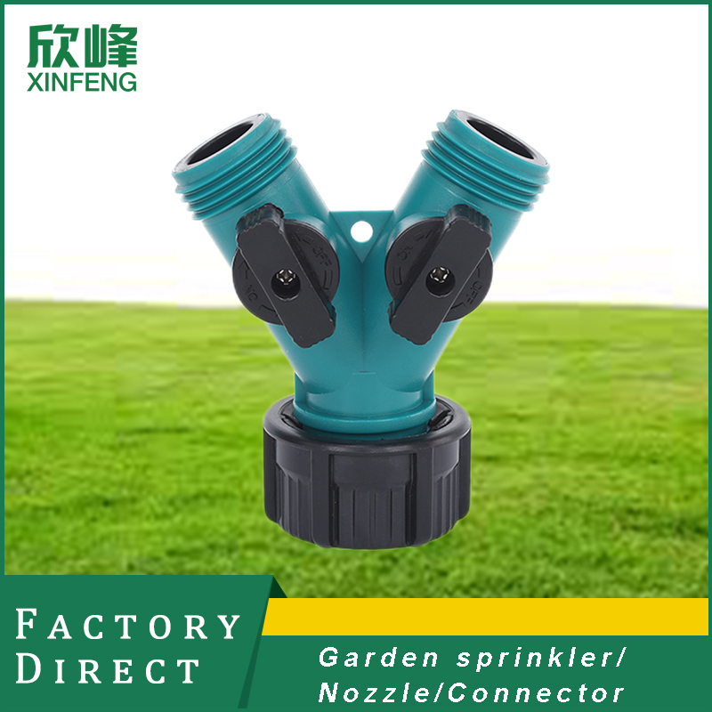 Plastic ABS Polymer Garden Hose Thread Y with Dual Shut-Off