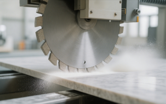 What should I do if the cutting blade always chips when cutting rock slabs