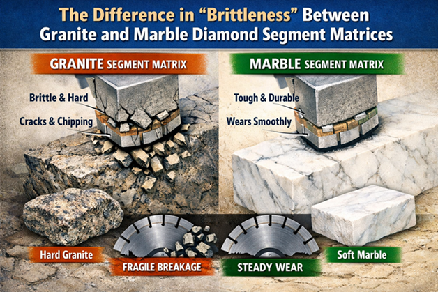 The Difference in "Brittleness" Between Granite and Marble Diamond Segment Matrices