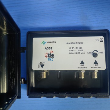 A352 2 in 1 out 30dB VHF+UHF 5G LTE amplifier