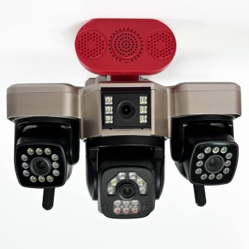 AI solar monitor 4 lens PTZ solar security camera