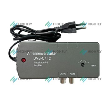 47-862MHz IEC female/male  input/output  2 way DVB-C/T amplifier