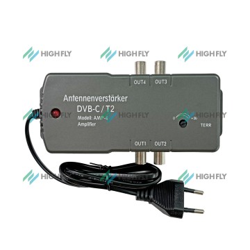 47-862MHz IEC female/male  input/output  4 way DVB-C/T amplifier