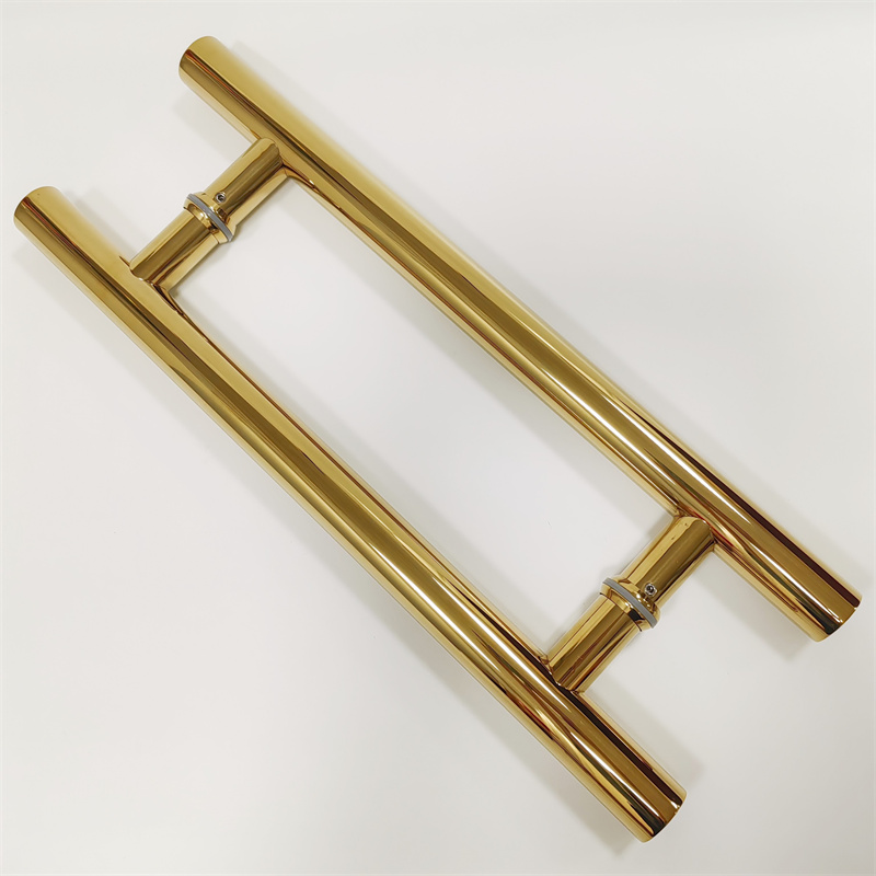 H-Type Stainless Steel Glass Door with Gold-Plated02
