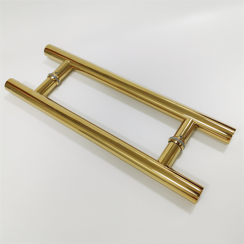 H-Type Stainless Steel Glass Door with Gold-Plated03