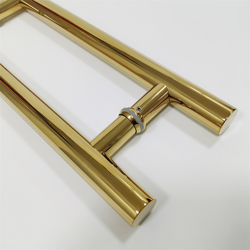 H-Type Stainless Steel Glass Door with Gold-Plated10