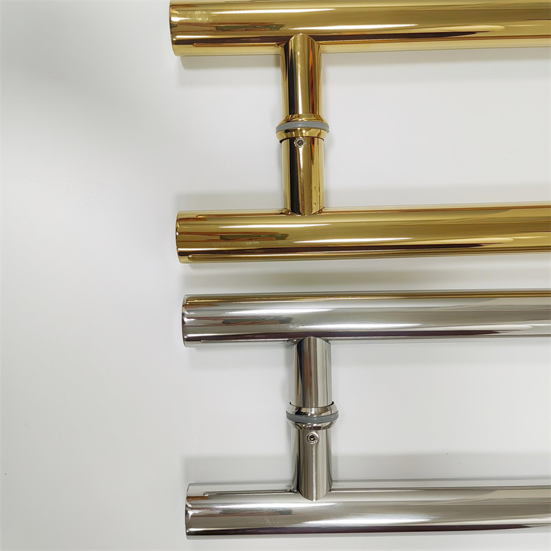 H-Type Stainless Steel Glass Door with Gold-Plated12