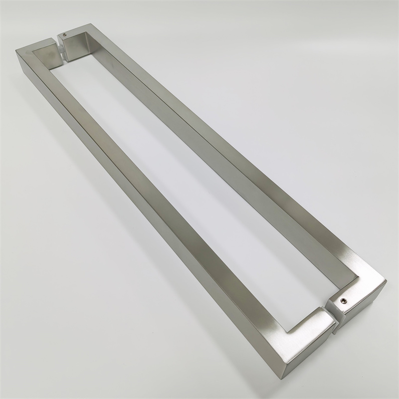 Stainless Steel Glass Door with Satin-Finished Squ03