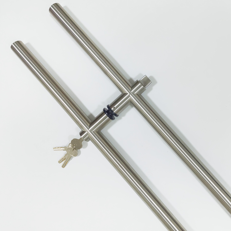 Premium Stainless Steel Glass Door Handle with Lock