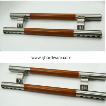 Contemporary Metal and Wood Front Door Handle - Architectural Grade