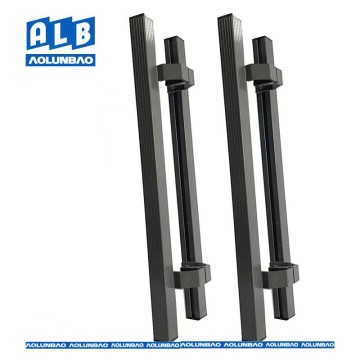 Black Stainless Steel Square Tube with Vertical Stripes Door Pull Handle