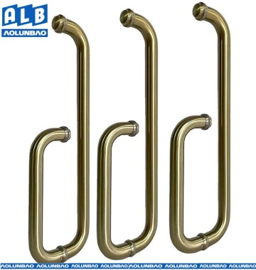 Luxury Gold-Plated Stainless Steel Double Bend Bathroom Grab Bar