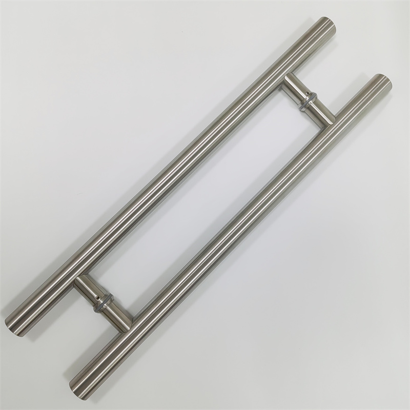 Brushed Stainless Steel H-Style Door Handle - Secure Grip for Glass Doors