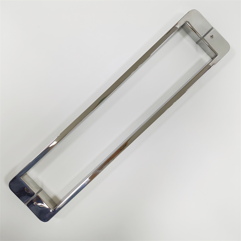 Elegant Square Tube Bright Stainless Steel Glass Door Handle