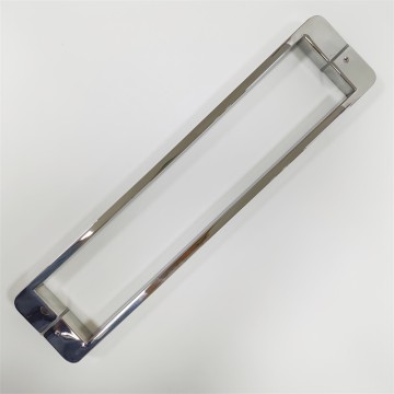 Elegant Square Tube Bright Stainless Steel Glass Door Handle