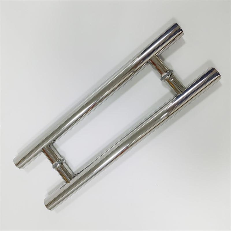 H-Shaped Stainless Steel Glass Door Handle - Modern Durable Pull Design