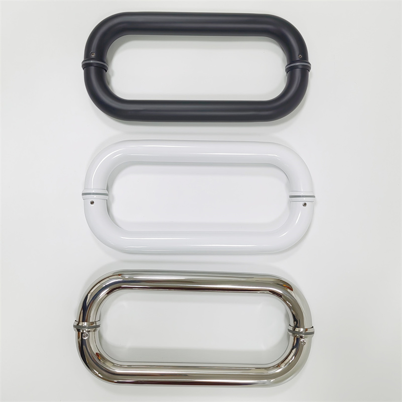 Modern Stainless Steel Glass Door Handle - Sleek Double Curved Design, Durable & Ergonomic