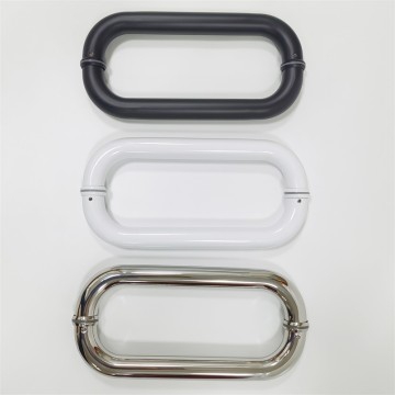 Modern Stainless Steel Glass Door Handle - Sleek Double Curved Design, Durable & Ergonomic