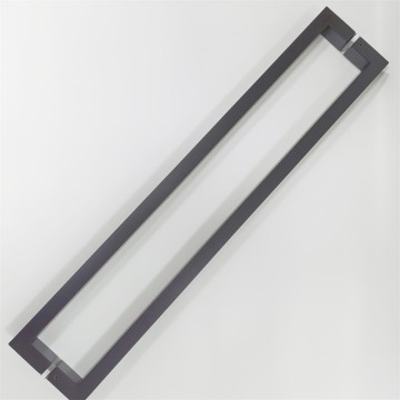 Stainless Steel Glass Door with Matte Black Square Tube Handle