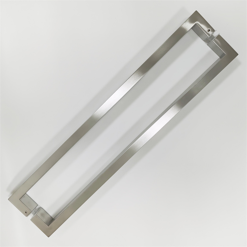 Stainless Steel Glass Door with Satin-Finished Square Tube Handle