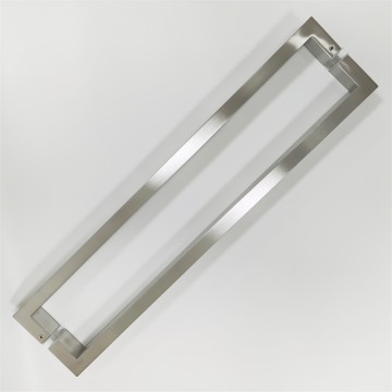 Stainless Steel Glass Door with Satin-Finished Square Tube Handle