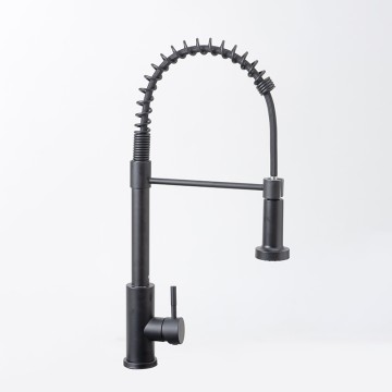 SUS304 stainless steel spring pull-out telescopic kitchen faucet