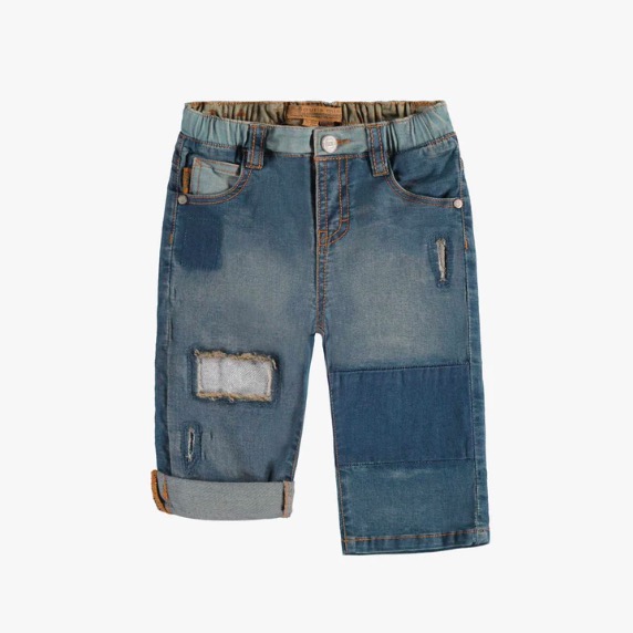 Pants In Relaxed Fit With Worn Effect In Light Denim, Baby